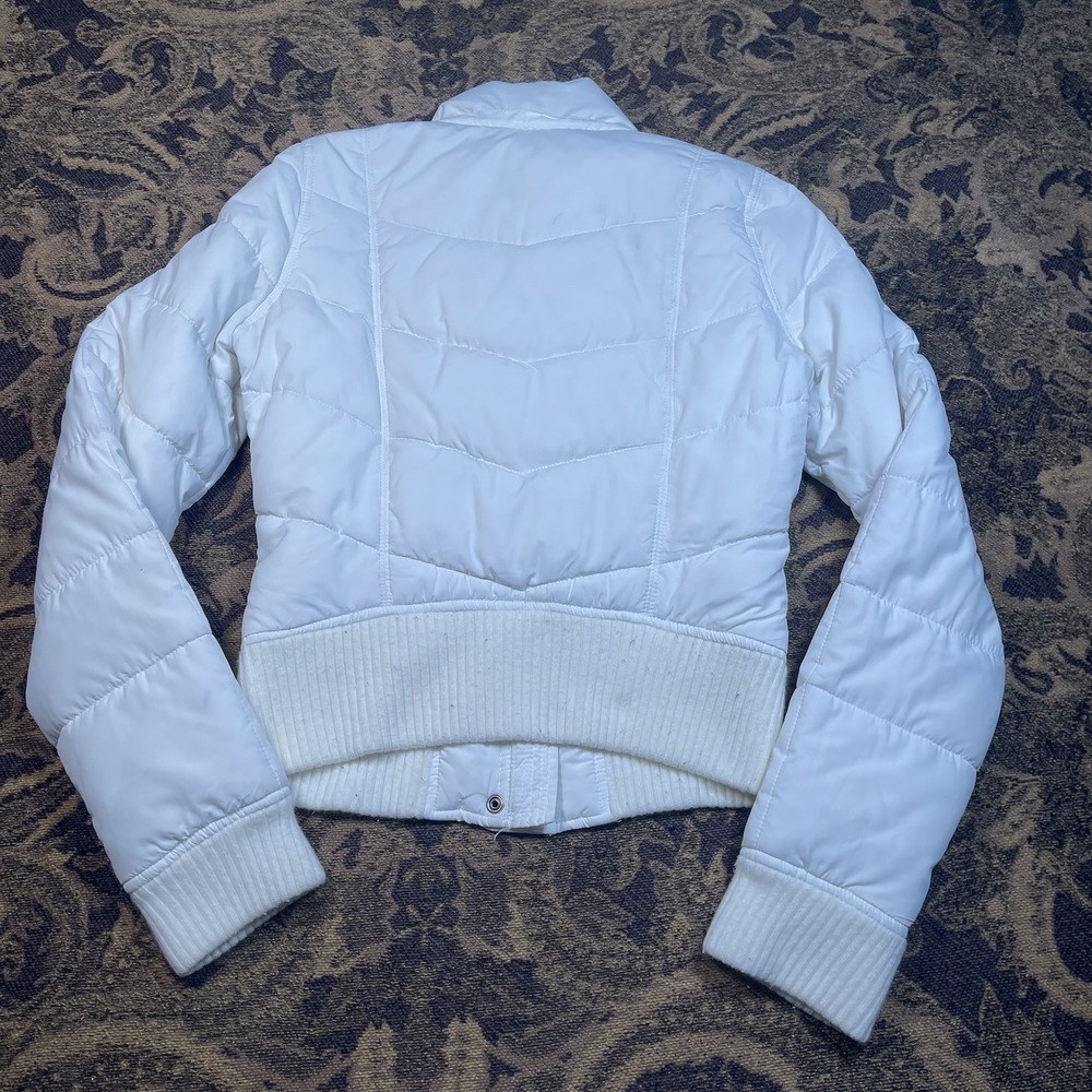 Y2K Hollister white puffer jacket Womens Size Medium - Picture 11 of 12